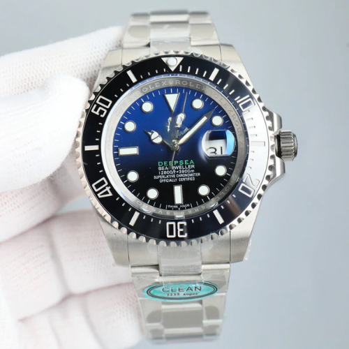 RLX Deepsea "James Cameron" in Oystersteel (stainless steel) with a D-blue (blue-to-black gradient) dial and black ceramic bezel
