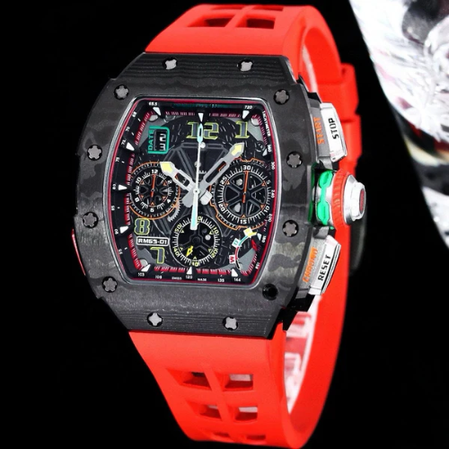 RM 11-04 - Flyback Chronograph - Carbon TPT & Red Rubber