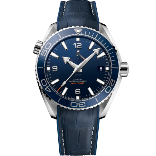 OMG Seamaster Planet Ocean 600M – Blue Ceramic Bezel – Blue Leather Strap – Stainless Steel – Automatic – 43.5mm