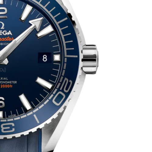 OMG Seamaster Planet Ocean 600M – Blue Ceramic Bezel – Blue Leather Strap – Stainless Steel – Automatic – 43.5mm