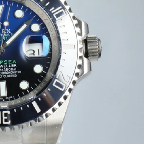 RLX Deepsea "James Cameron" in Oystersteel (stainless steel) with a D-blue (blue-to-black gradient) dial and black ceramic bezel